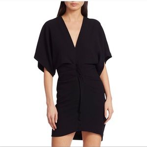 IRO Coudert Ruched Black Mini Dress